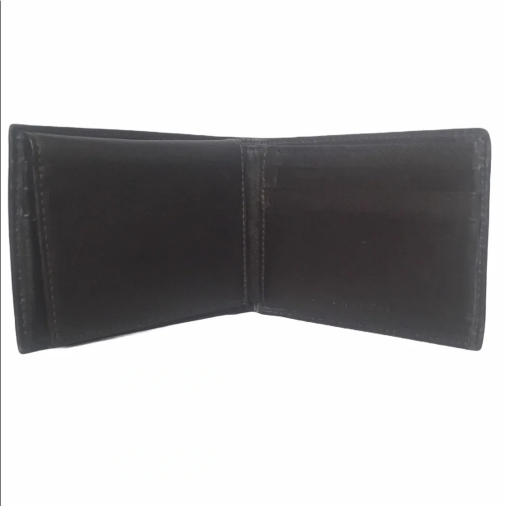 PERRY ELLIS Portfolio Bifold Wallet Genuine Leather Black